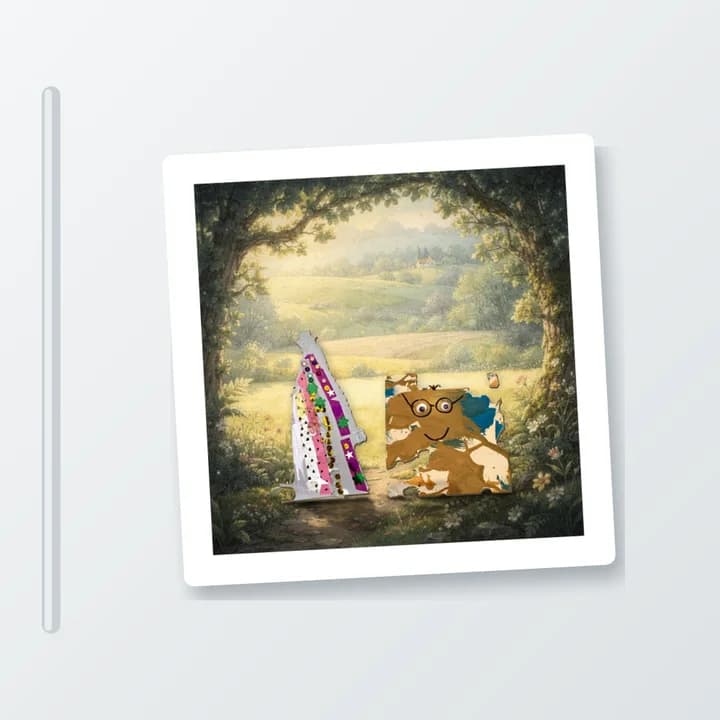 A mockup of the fridge magnet, made from the real print file